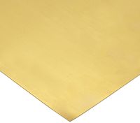 260 Brass Sheet, Unpolished (Mill) Finish, H02 Temper, ASTM B19/ASTM B36, 0.012" Thickness, 12" Width, 120" Length