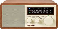 Sangean WR-16 AM/FM/Bluetooth Wooden Cabinet Radio with USB Phone Charging (Renewed)