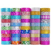 50 Rolls Glitter Washi Masking Tape Set,Great for DIY Decor Scrapbooking Sticker Masking Paper Decoration Tape Adhesive School Supplies