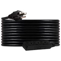 UltraPro, Black, GE 25 ft Extension, 3 Outlet, Heavy Duty, Indoor/Outdoor, Grounded, Double Insulated Cord, UL Listed, 36825