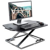 VIVO Black Single Top Height Adjustable 32 inch Standing Desk Converter | Sit Stand Tabletop Monitor Laptop Riser Workstation (DESK-V000HB)