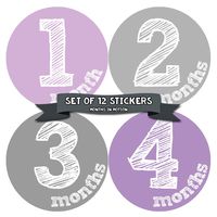 Months in Motion Baby Monthly Stickers - Baby Milestone Stickers - Newborn Girl Stickers - Month Stickers for Baby Girl - Baby Girl Stickers - Newborn Monthly Milestone Stickers - Belly Stickers