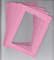 Pack of 5 8x10 Bubblegum Pink Picture Mats with White Core for 5x7 Pictures