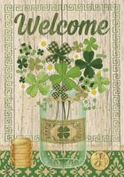 Briarwood Lane Lucky Clovers St. Patrick's Day Garden Flag Shamrocks Primitive 12.5" x 18"