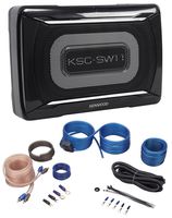 Kenwood KSC-SW11+RWK10 Jeep Wrangler 87-06 8" Powered Compact Slim Subwoofer Enclosure+Amp Kit