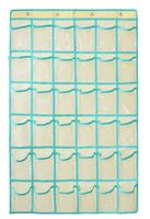 NIMES Hanging Closet Underwear Sock Storage Over The Door Jewelry Organizer 36 Clear Pockets (BEIGE)