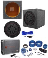 Kicker 43CVR122 COMPVR 12" 800 Watt Subwoofer+Sealed Box+Mono Amplifier+Amp Kit