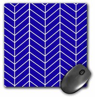 Navy Blue herringbone - dark chevron arrow feather inspired pattern - Mouse Pad, 8 by 8 inches (mp_179824_1)