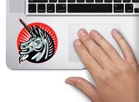 Oval gray angry unicorn looking left 3x3.5 inches america sticker decal die cut vinyl - Made and Shipped in USA