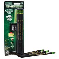 Ticonderoga Tri-Conderoga Triangular Pencils, Wood-Cased #2, Sharpener, Soft Touch Comfort Barrel, Black, 6-Pack (22506)