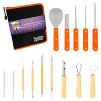 Halloween Haunters Ultimate 14 Piece Professional Pumpkin Carving Tool Kit - Easily Carve Sculpt Halloween Jack-O-Lanterns - 18 Cuts, Scoops, Scrapers, Saws, Loops