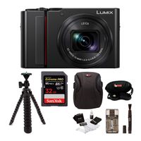PANASONIC LUMIX ZS200 4K Camera 15X Leica DC Vario-Elmar Lens DC-ZS200K (USA Black) Essentials Bundle