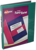 Avery Durable Two Tone View Binders with Slant Ring, Holds 8-1/2" x 11" Paper, 1/2", Assorted (17241)
