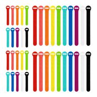 Wrap-It Self-Gripping Storage Straps, Multi-Color, 40 Pack (20 4" Straps, 20 8" Straps) - Reusable Hook and Loop Cord Organizer Cable Ties for Cord Management and Desk or Office Organization