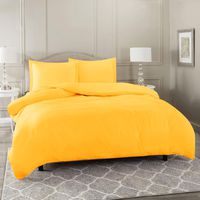 Nestl Bedding Duvet Cover 3 Piece Set - Ultra Soft Double Brushed Microfiber Hotel Collection - Comforter Cover with Button Closure and 2 Pillow Shams, Yellow - California King 98"x104"