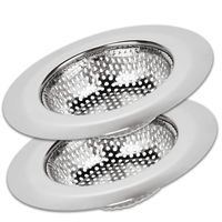 SoLID (TM) Kitchen Sink Strainer Basket Catcher 2 pack 4.5 inch Diameter, Wide Rim Perfect for Most Sink Drains, Anti-Clogging Micro Perforation Holes, Rust Free, Dishwasher Safe