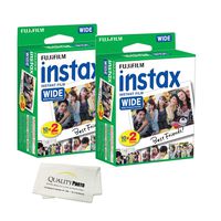 Fujifilm instax Wide Instant Film for Fujifilm instax Wide 300, 200, and 210 cameras w/ Microfiber Cloth by Quality Photo (40 Exposures)
