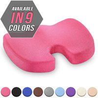 Seat Cushion - Car Seat Butt Pillow, Hip Support for Office Chair and Wheelchair - Coccyx Orthopedic Memory Foam Pad for Tailbone, Sciatica, Back Pain Relief - (Pink)