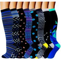ACTINPUT 8 Pairs Compression Socks Women & Men -Best Medical,Nursing,Travel & Flight Socks-Running & Fitness-20-30mmHg (S/M, Assorted 10)