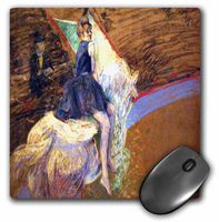 3D Rose"Lautrec'S Lady On Horse Painting" Matte Finish Mouse Pad - 8 x 8" - mp_44989_1