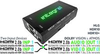 HDFury Integral 2 | 4K HDR Splitter | HDMI Audio Extractor | Two Input Sources Support