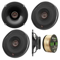 Car Audio Package: 4x Infinity REF-6522EX Reference Series Shallow-Mount 6-1/2" 330 Watt Coaxial Car Speakers, Enrock Audio 14 AWG Gauge 50 Feet Speaker Wire Cable