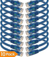 iMBAPrice - Cat6 RJ45 Snagless Ethernet Patch Cable in Blue Color (25 Feet) - 10 Pack