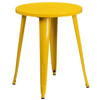 Flash Furniture 24'' Round Yellow Metal Indoor-Outdoor Table