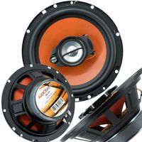 Pair of Audiobank 6.5" 600 Watt 3-Way Orange Car Audio Stereo Coaxial Speaker - AB674