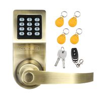 Colosus NDL302 Keyless Electronic Trusted Digital Smart Door Lock, Keypad - Smartcode Security, Grant & Control Access for Home, Office (Gold - 4 Key Fobs)