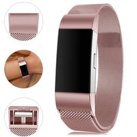 Find-MyWay Compatible with Fitbit Charge 2 Band,Charge 2 Accessories Stainless Steel Bracelet Women Men Wristbands Strap Rose Gold Silver Compatible for Charge 2 Fitness Tracker