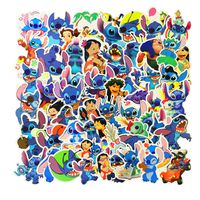 Lilo Stitch Anime Cartoon Stickers(55pcs) Car Stickers Water Bottle Stickers for Snowboard Laptop Luggage Motorcycle Bicycle Fridge DIY Styling Decoration Vinyl Decals(Lilo Stitch)