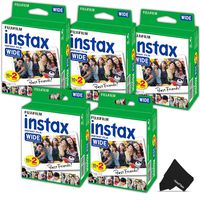 FujiFilm Instax Wide Instant Film 5 Pack (5 x 20) Total of 100 Photo Sheets - Compatible with FujiFilm Instax Wide 300, 210 and 200 Instant Cameras