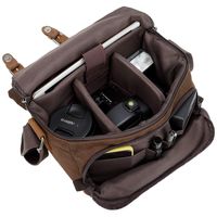 Camera Bag Vintage Canvas Shoulder Shockproof Messenger Bag­ SLR/DSLR (Brown)