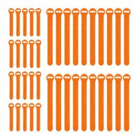 Wrap-It Storage Self-Gripping Reusable Cable Ties, Orange, 40 Pack (20 4" Straps, 20 8" Straps) - Hook and Loop Cord and Wire Organizer for Computer, PC, and Desk Cable Management