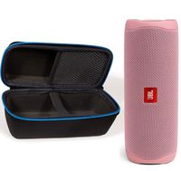 JBL Flip 5 Waterproof Portable Wireless Bluetooth Speaker Bundle with divvi! Protective Hardshell Case - Pink