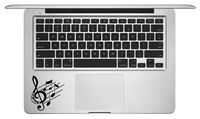 MacBook Sticker Decal - #2 Music Notes Keypad Palm Rest - Matte Black Cycle Run Skins Stickers