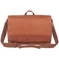 Kenneth Cole Reaction Come Soon Colombian Leather Flapover 15.6" Laptop Travel Messenger Bag, Cognac, One Size