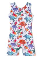 Leotards for girls gymnastics dinosaur 5t size 5-6 years old white floral bodysuits