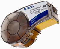 Brady Self-Laminating Vinyl Label Tape (M21-1500-427) - Black on White, Translucent Tape - Compatible with BMP21-PLUS Printer - 14' Length, 1.5" Width