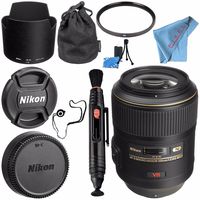 Nikon AF-S VR Micro-NIKKOR 105mm f/2.8G IF-ED Lens 2160 + 62mm UV Filter + Lens Pen Cleaner + Fibercloth + Lens Capkeeper + Lens Cleaning Kit Bundle