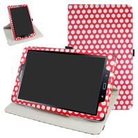 TAB A 10.1 2016 Rotating Case,Mama Mouth 360 Degree Rotary Stand with Cute Cover for 10.1" Samsung Galaxy TAB A 10.1 T580 T585 Android Tablet 2016,Polkadot Red
