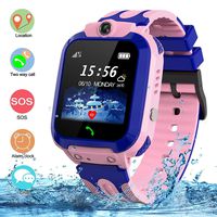 SZBXD Kids Waterproof Smart Watch, GPS Tracker Phone SOS Anti-Lost Alarm Sim Card Slot Touch Screen Voice Chat Smartwatch Birthday for Children Girls Boys (Pink)