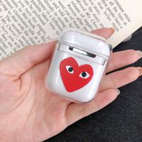 Commes Des Garcons CDG Play Japan Case for Air pods Transparent Soft  Apple Airpods 2 &1,Kawaii Fun Cases for Girls Kids Teens Air pods (RED)