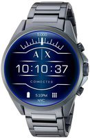 A|X Armani Exchange Men's Smartwatch Touchscreen Watch with Stainless-Steel-Plated Strap, Blue, 20 (Model: AXT2003)