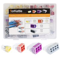 75PCS Push-in Wire Connector Wall-Nut 2/4/6/8 Port Conductor Combination Assortment Pack for Junction Boxes