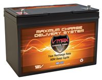 VMAX MR127-100 12V 100Ah AGM Deep Cycle Marine Battery Compatible with MotorGuide R3-45SW Hand Cont. Transom Mount Digital 09MT 12V 45lb Trolling Motor