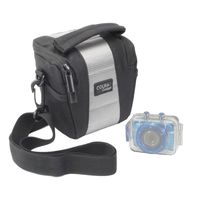 DURAGADGET Water-Resistant Black & Grey Cross-Body Carry Bag - Compatible with Vivitar DVR995WHD-GRP-IT | DVR785HD-BLU & Kitvision Waterproof Action Cam