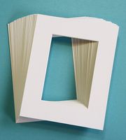 Pack of 100 WHITE 8x10 Picture Mats Matting with White Core Bevel Cut for 5x7 Pictures