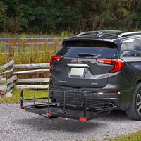 ARKSEN Foldable 60"x 24"x 14" Luggage Basket Trailer Hitch Cargo Carrier Fit 2" Receiver,500 lbs Capacity